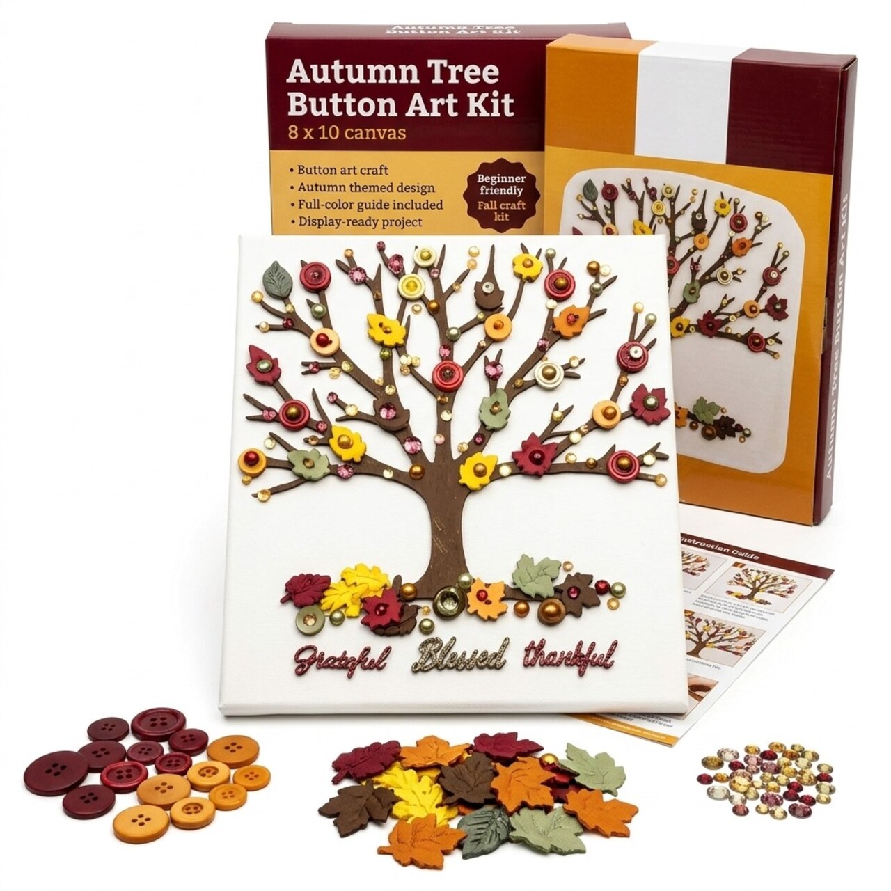 DIY Autumn Tree Button Art Kit for Adults & Kids BY Buttons Galore and More